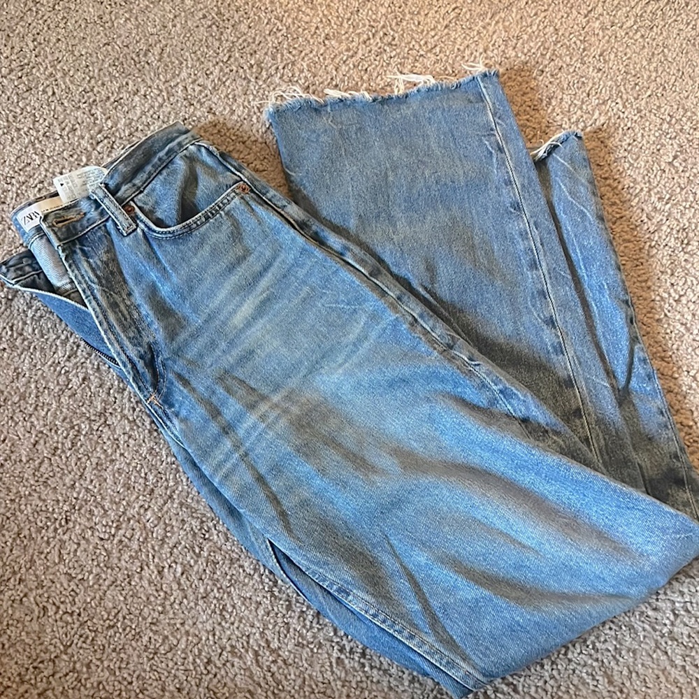 Zara high rise wide leg jeans